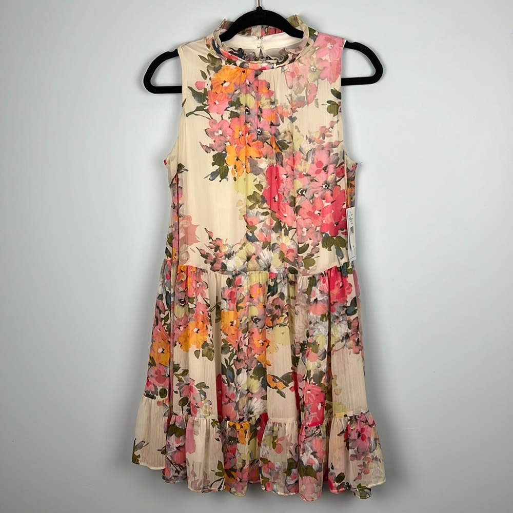 Bleecker 126 NWT high neck floral dress size medium